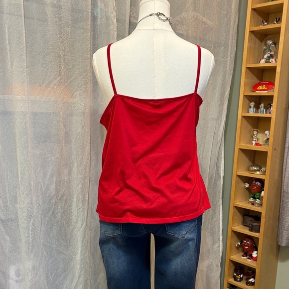 Red Women's Camisole Top with Non Adjustable Straps - Picture 3 of 3